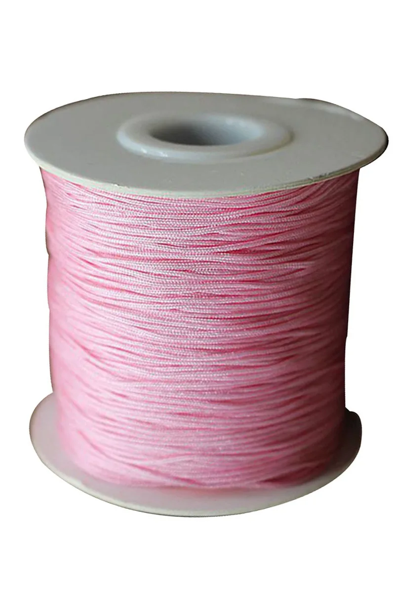 

0.8mm Pink Rattail Briad Nylon Cord Jewelry Accessories Making Macrame Rope Beading Bracelet String 200m=1Roll