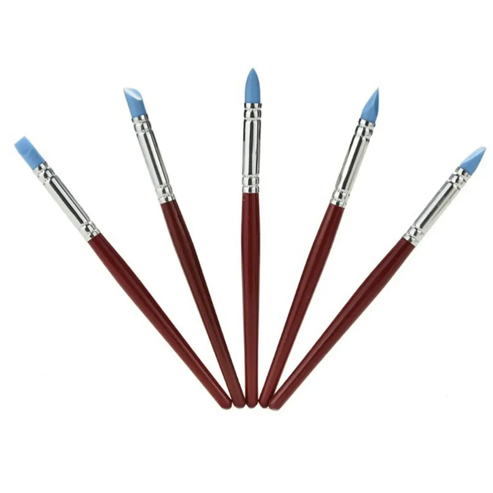 5 шт. силиконовая глиняная форма с деревянной ручкой скульптура Fimo полимерное