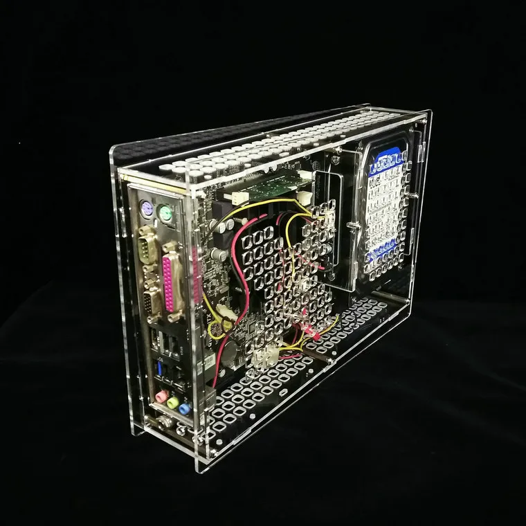 ITX прозрачный мини компьютерный корпус Промышленная материнская плата шасси