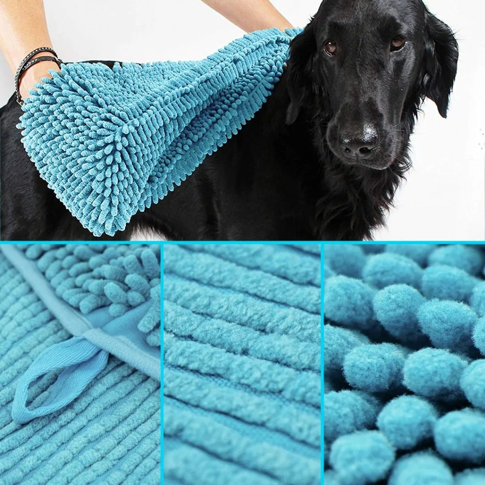 Soft Water Absorption Bath Towel for Pet Dog Cat Cleaning Massage Washing Drying Hair Towel Car washing Bathroom Towel Supplies