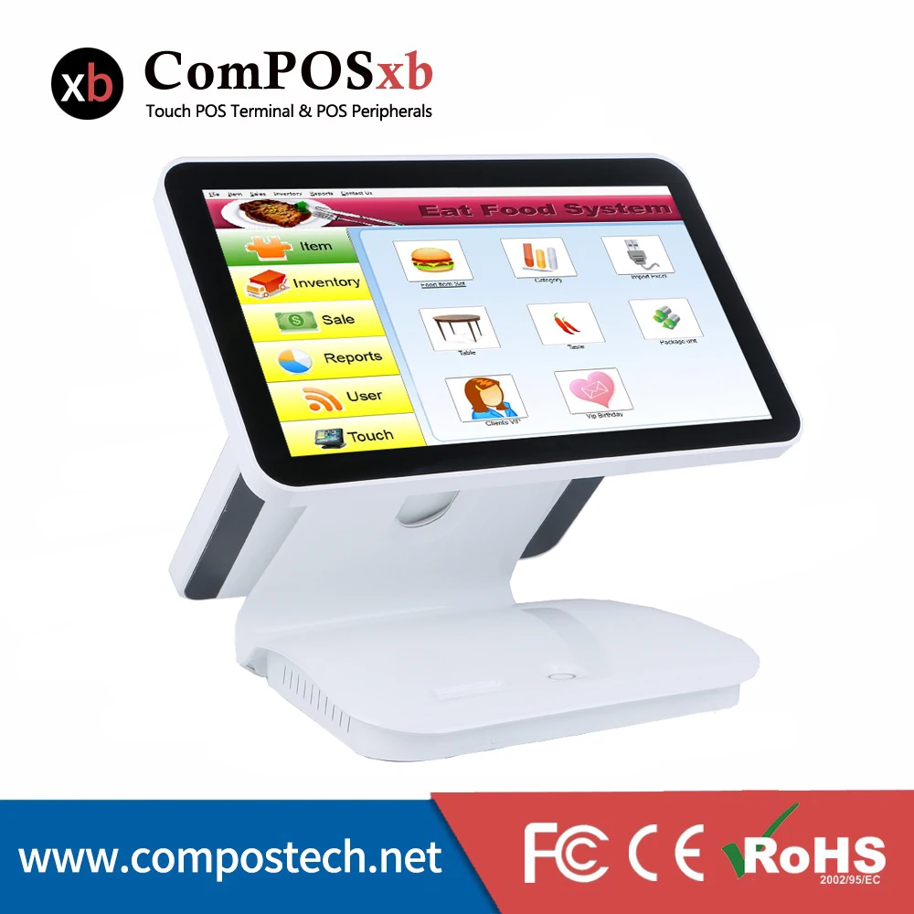 Windows 7 15.6 Inch Capacitive Screen Double Point Of Sale Pos System For Retail Shop | Компьютеры и офис