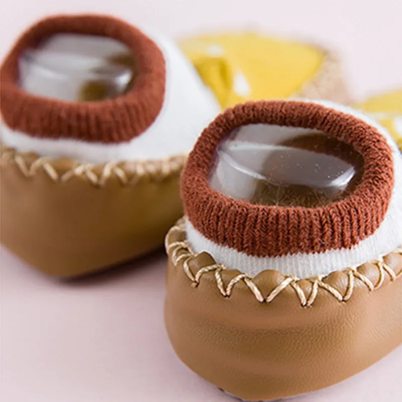 

Cute Baby Boys Girls Shoes Toddlers Soft Sole Non-Skid Indoor Shoes Socks/Slippers Autumn