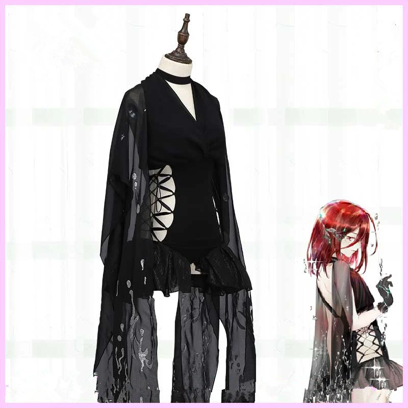 Костюм для косплея аниме Houseki no Kuni Cinnabar женское летнее платье черная марлевая