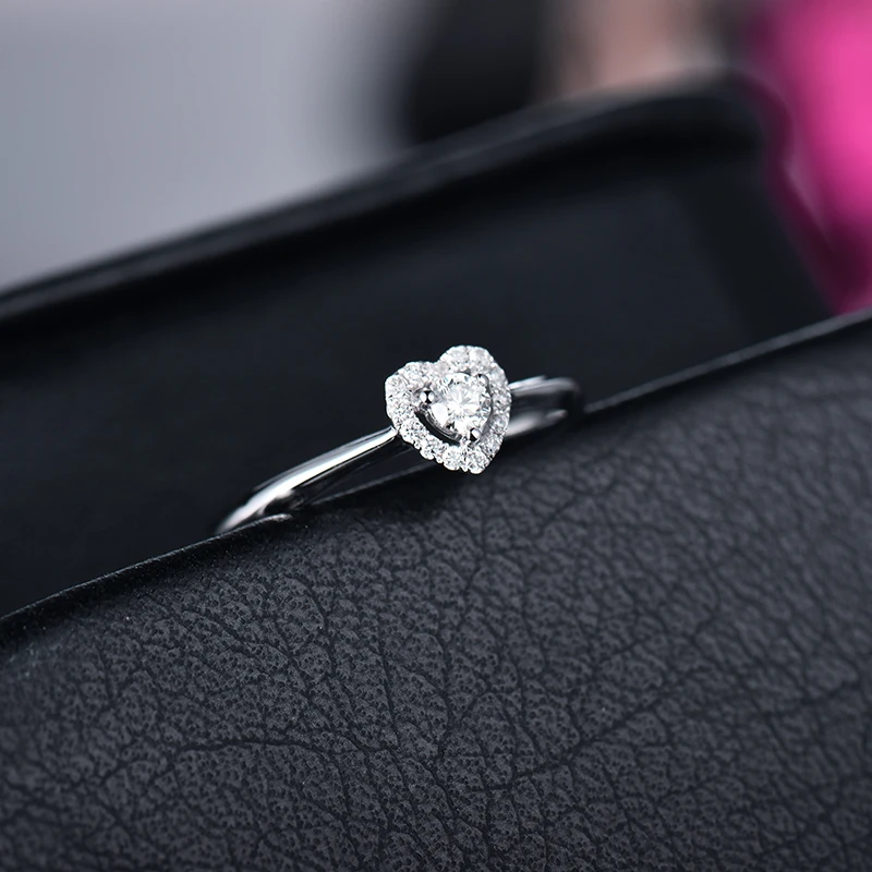 LANMI ювелирные изделия в форме сердца 18 карат белое золото бриллианты 0.1ct