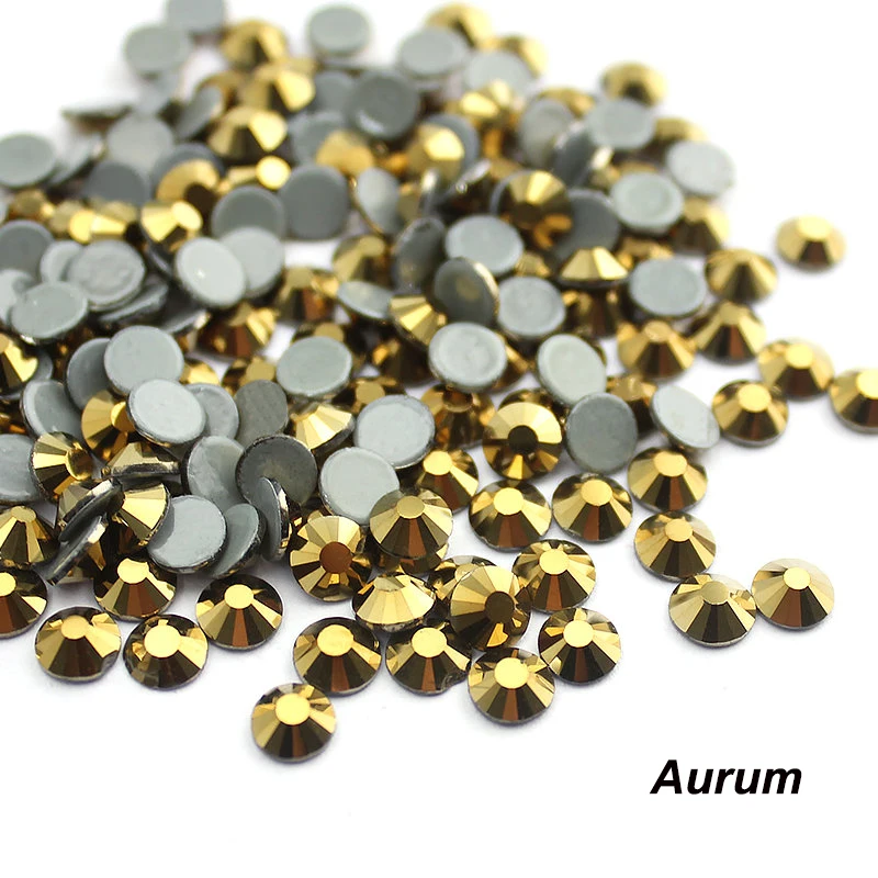 QIAO Высокое качество Золотой Гематит Aurum горячей фиксации Стразы SS6-SS30 Хрустальные