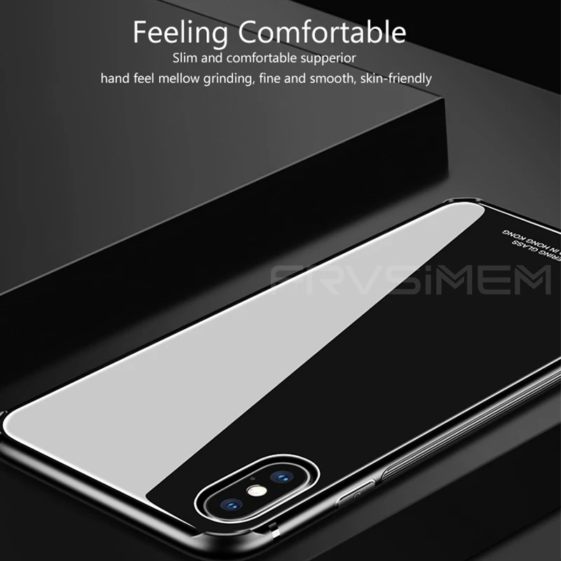 Frvsimem для iPhone 6 6S 7 8 защитный корпус телефона рукав закаленное стекло задняя крышка