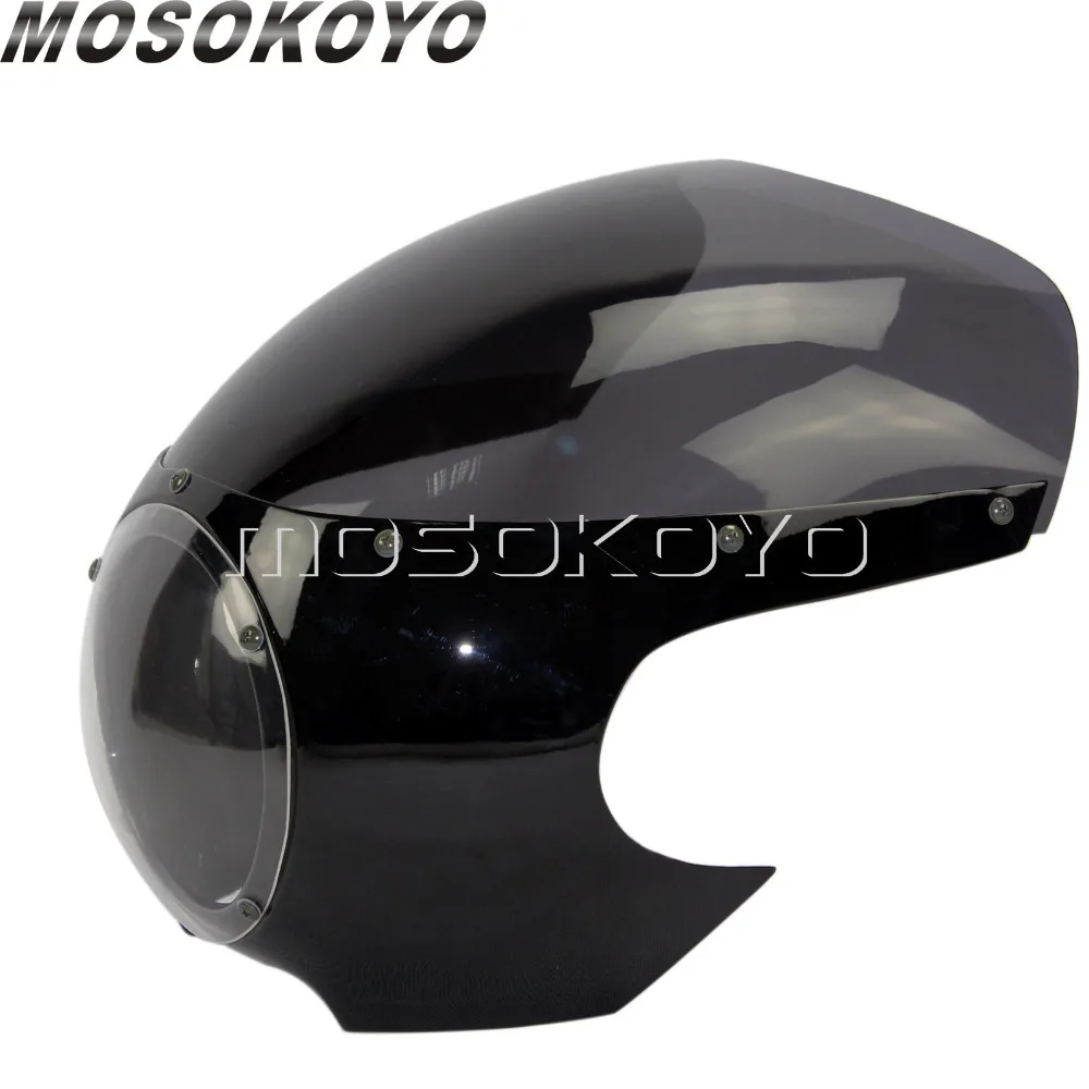 Мотоцикл Кафе Racer головной светильник обтекатель 5-3/" передний светильник Маска Крышка для Harley Chopper Bobber Sportster Dyna Softail