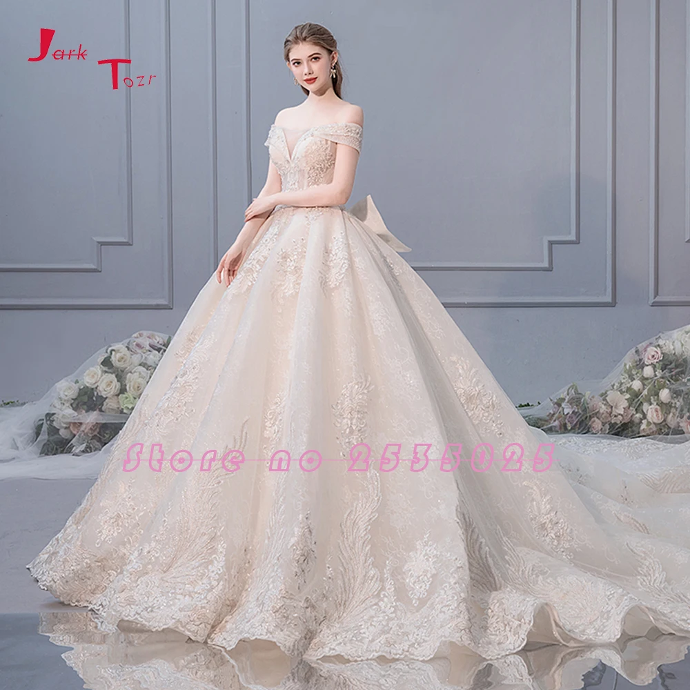 Vestido de Noiva роскошное бальное платье с вырезом лодочкой свадебные платья