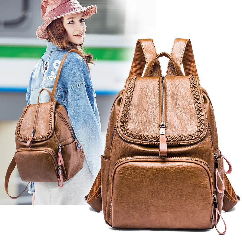 Женский рюкзак ручной работы из спилок 2019 Модный повседневный