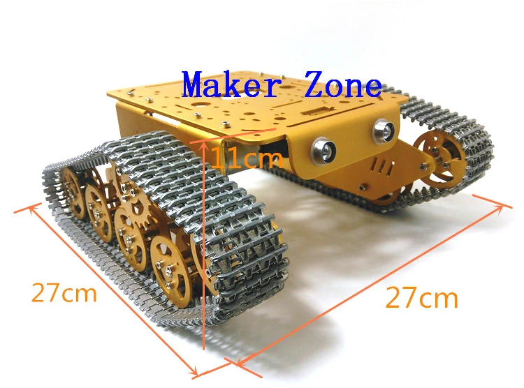 T300 -MT Golden Aluminum alloy smart tank car chassis/experiment platform with servos controller robot arm install interface | Игрушки и