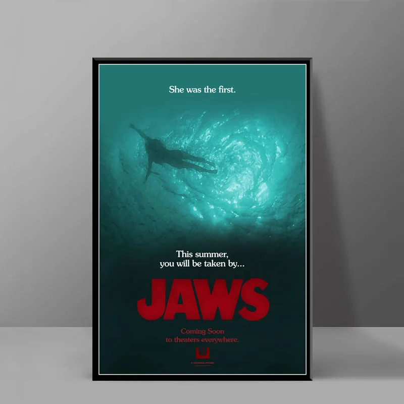 P451 JAWS Классическая серия фильмов ужасная пленка художественная живопись
