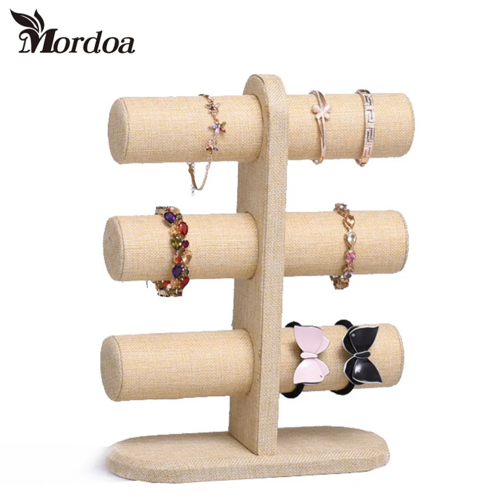 2016 Новый 3-уровневый стенд для ювелирных изделий бархатные браслеты часов футляр