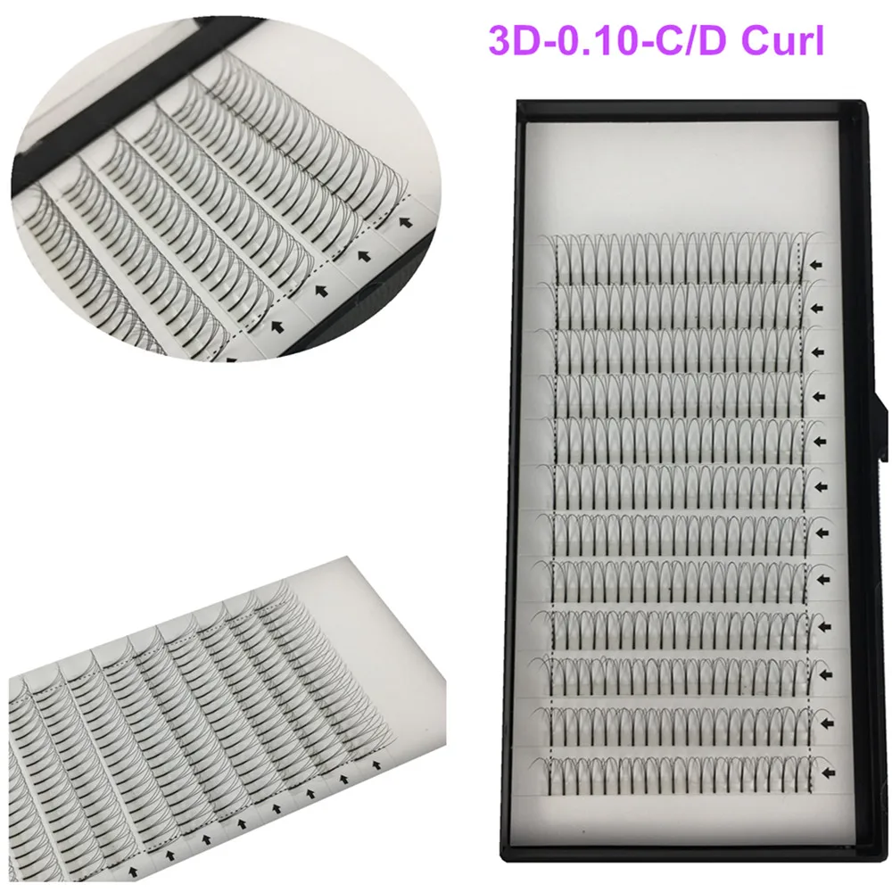 Оптовая продажа 5 лотков/лот C Curl ресниц Горячая W 3D один объем корня длинные