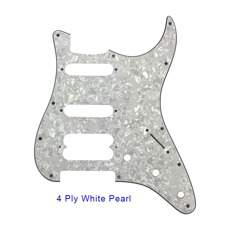 4 ply white pearl Pleroo гитарные аксессуары накладки с 11 винтами для Fender Stratocaster плеер хамбакер стандарт ST HSS гитарная пластина для царапин - Цвет: 4 ply white pearl
