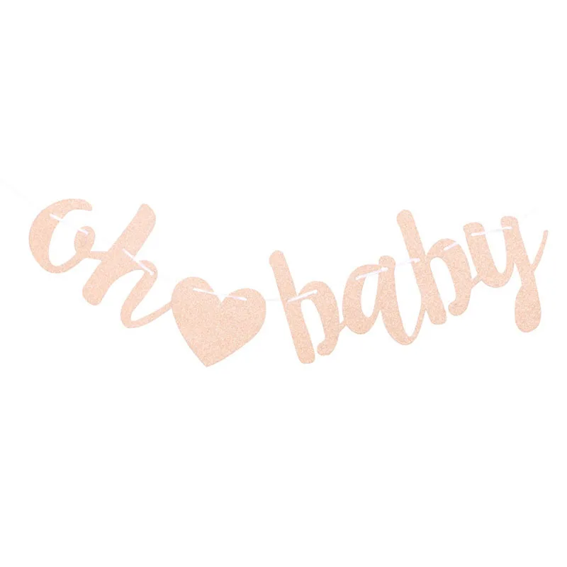 Блестящая бумажная надпись OH BABY на день рождения баннер гирлянда детский Декор