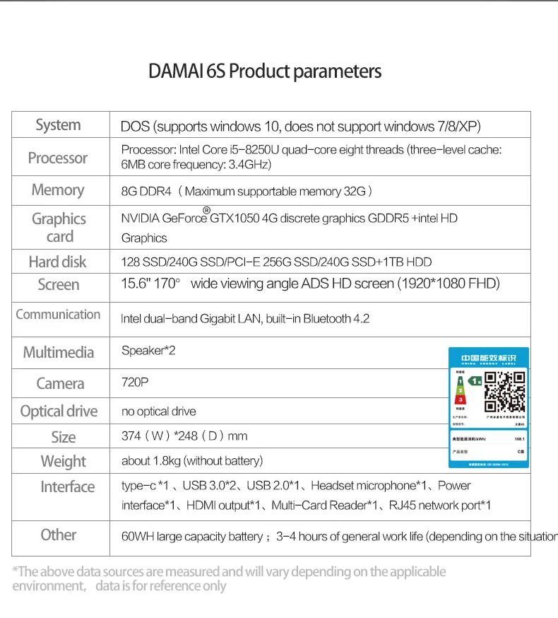 MaiBenBen Damai 6S для игрового ноутбука i5-8250U+ GTX1050 4G видеокарта/8G ram/256G SSD/Dos/Win10 15," ADS HD экран ноутбука