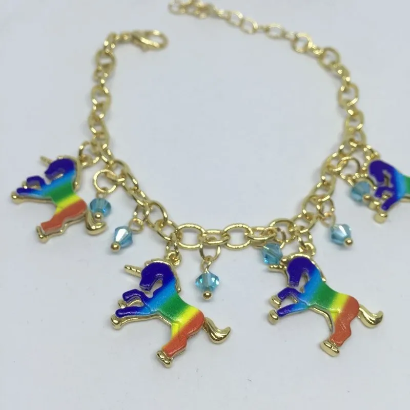 Браслет с единорогом для женщин Pulsera Unicornio bragalete Rainbow Femme подарки дружбы