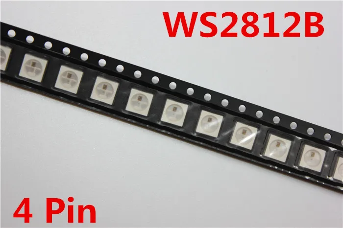 Светодиодный чип WS2812B (4 контакта) 10 ~ 1000 шт. 5050 RGB SMD белый версия WS2812 индивидуально