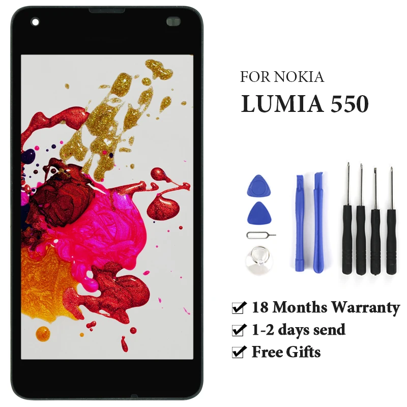 Для Microsoft Nokia Lumia 550 ЖК дисплей с сенсорным экраном в сборе рамкой для замены RM 1127 LCD
