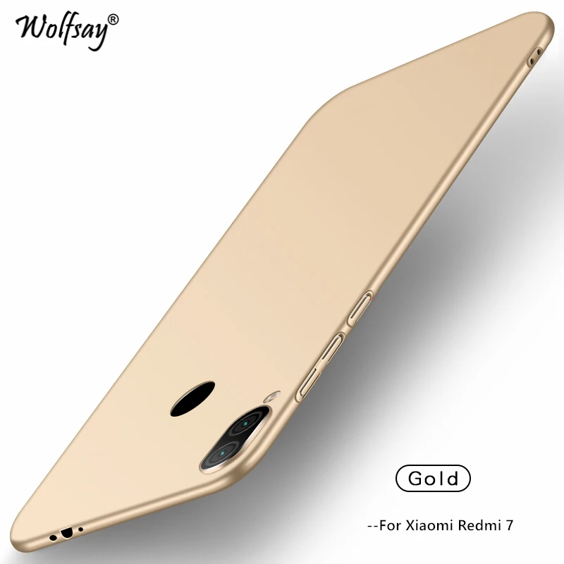 Gold Для Xiaomi Redmi 7 Чехол Ультра тонкий PC роскошный гладкий жесткий чехол для телефона для Xiaomi Redmi 7 Чехол для Xiaomi Redmi 7 7A Fundas - Цвет: Gold