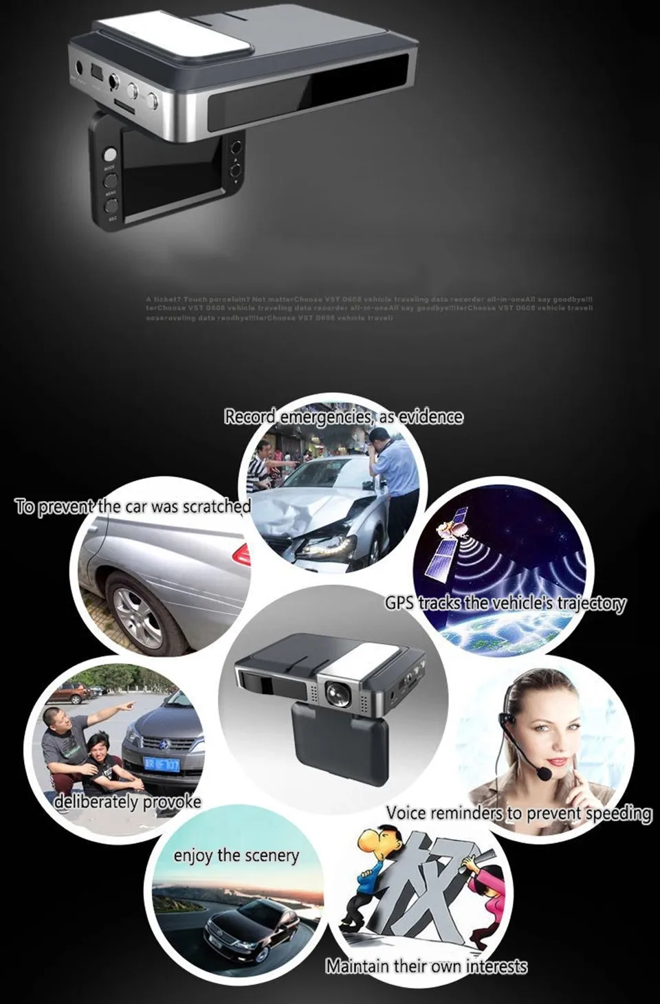 NVIEW многофункциональная автомобильная dvr камера радар-детектор 2,0 дюймов lcd 140 градусов HD 1280*720 встроенный gps регистратор видеорегистратор автомобильный детектор