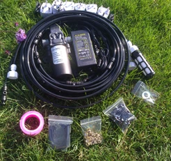 black system F076 открытый сад запотевание системы охлаждения воды комплект системы с 12 В Лучший Насос для сада теплицы рептилий Москитная защита - Цвет: black system