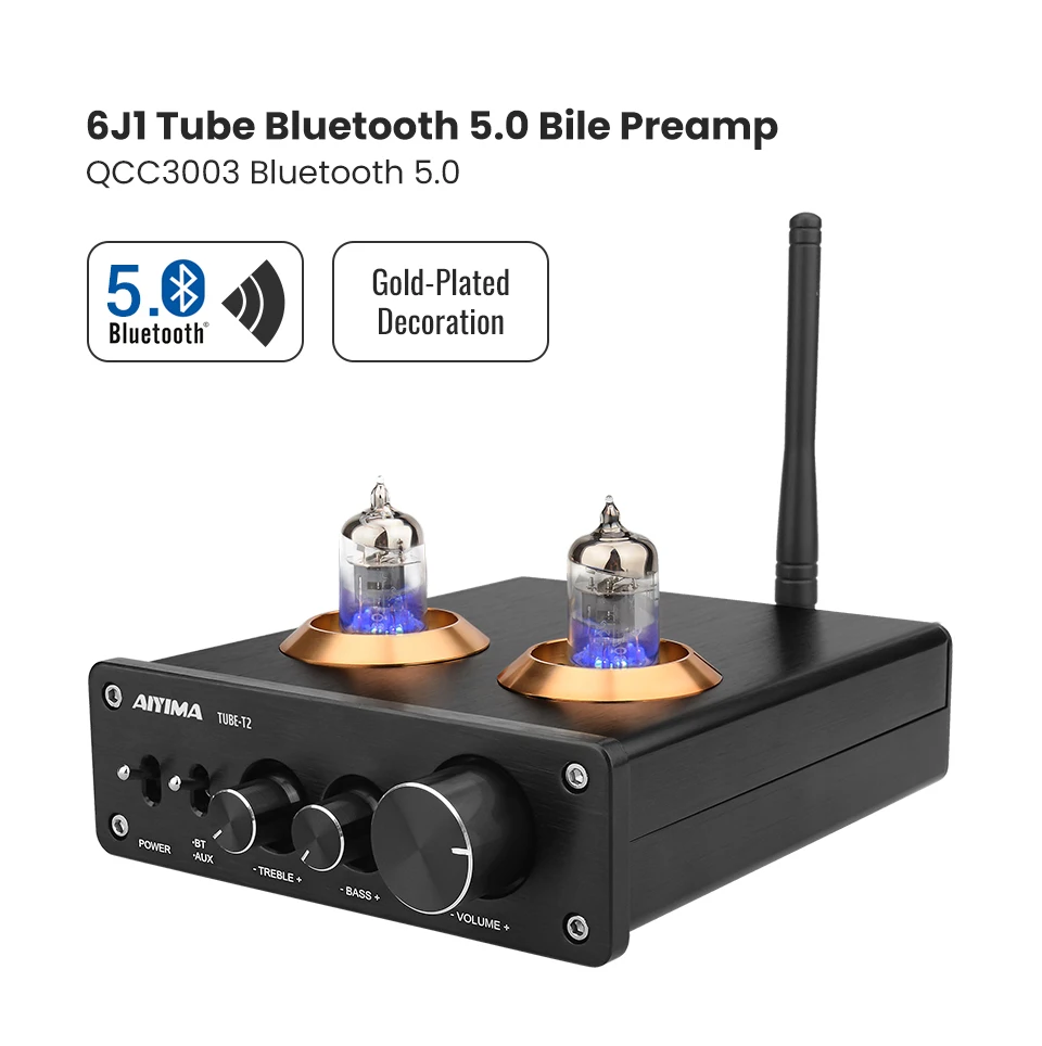 AIYIMA 6J1 ламповый усилитель предусилитель HiFi Bluetooth 5,0 предусилитель аудио усилитель с высокими басами Регулировка тона домашний звуковой кинотеатр