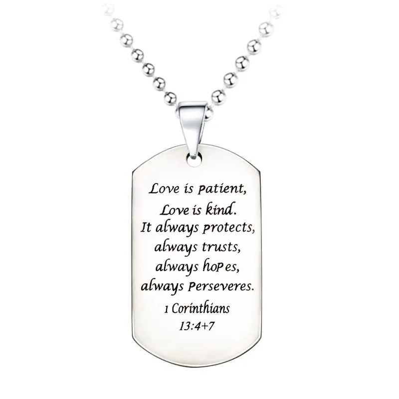 Мода Семья Jewelry вдохновение кулон Нержавеющая сталь Dog Tag Цепочки и ожерелья