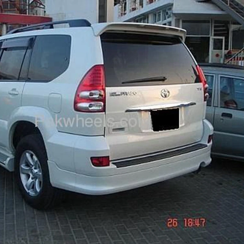 Используется для toyota land cruiser prado спойлер со светодиодный светильник высокого качества ABS Материал заднее крыло автомобиля краска спойлер для FJ120