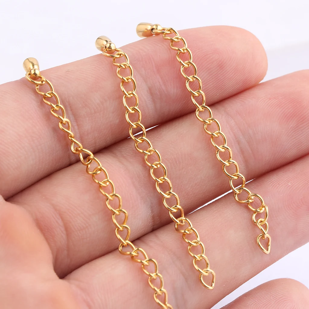 Onwear 10 шт. 55 мм длинная позолоченная цепочка из нержавеющей стали удлиненная