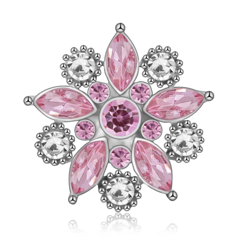 Красота Стразы цветы Золотые/Серебрянные хромированные длинные Красочные 18 мм