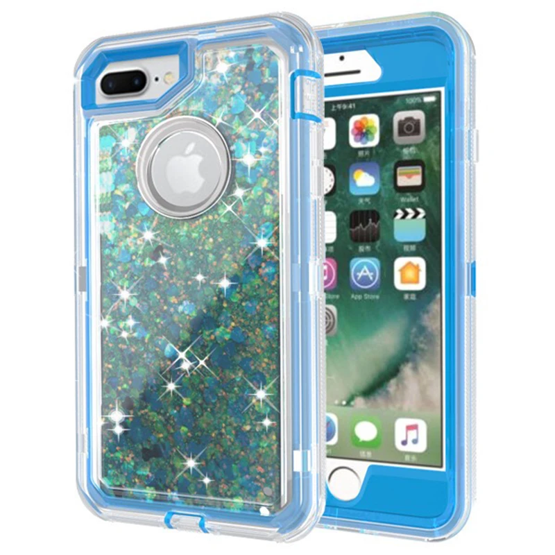 Роскошный блестящий жидкий жесткий чехол из поликарбоната для iphone 6, 6s, 7 PLus, X, для Galaxy S7, S8, S9 Plus, динамическая жидкая задняя крышка для телефона с зыбучим песком