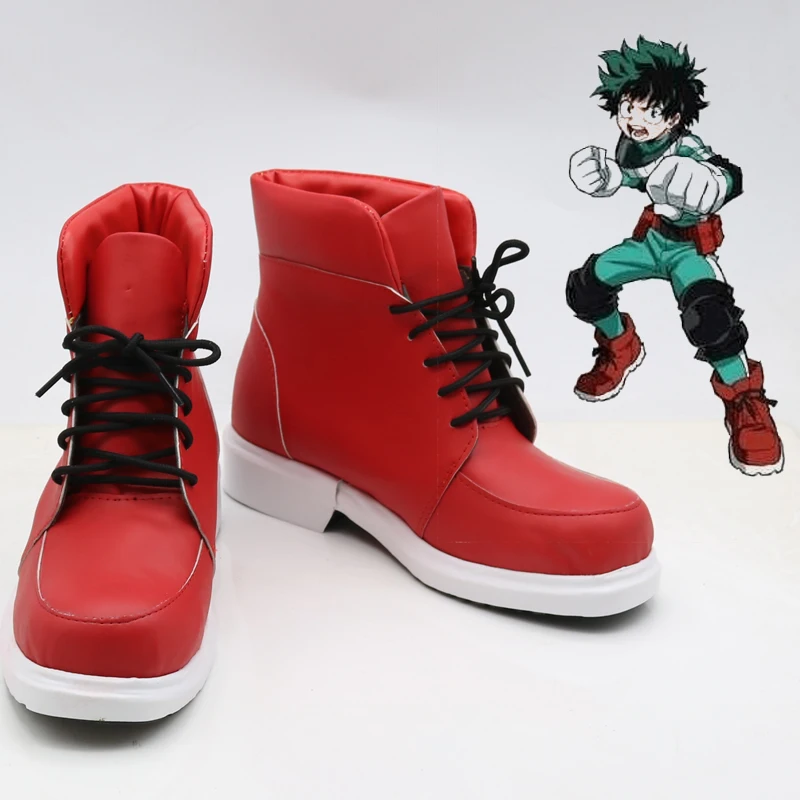 Boku No Hero Academy/обувь izku Midoriya; обувь для костюмированной вечеринки; красные ботинки My Hero Academy
