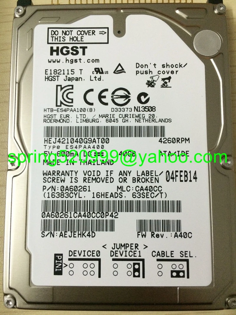 Новый жесткий диск HEJ421040G9AT00 40 ГБ для систем навигации HITACHI жёсткий автомобиля