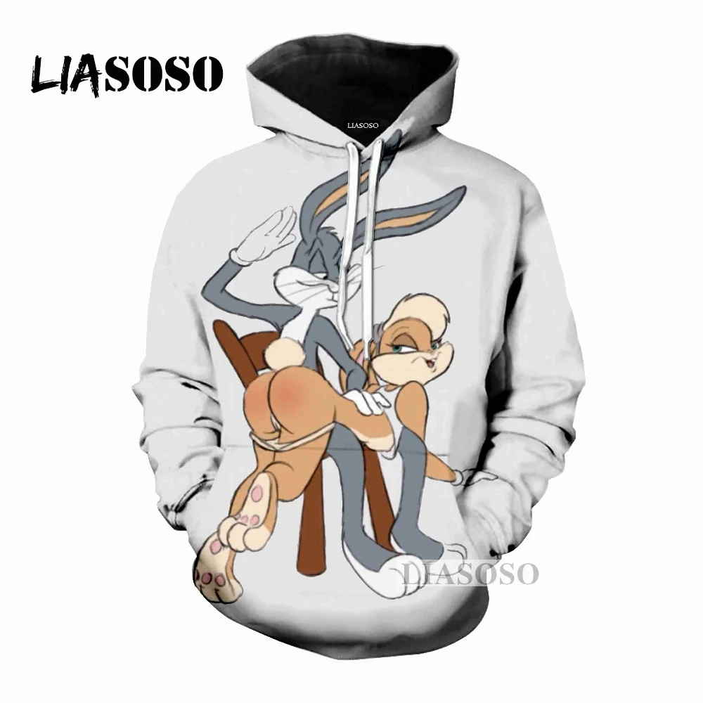 Liasoso Последняя мода с капюшоном обувь для мужчин и женщин мультфильм весело Багз