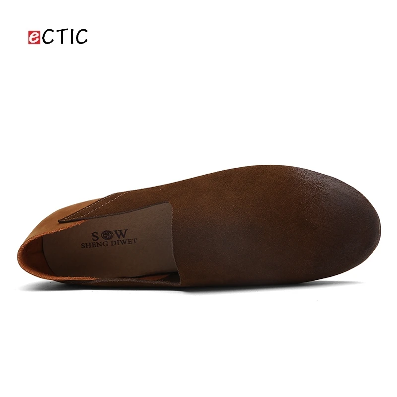 ECTIC Luxury Brand Big Size 45 46 47 Men Shoes Genuine Leather Driving Slip On Good Quality Soft Man Loafers Comfortable Calcado | Обувь
