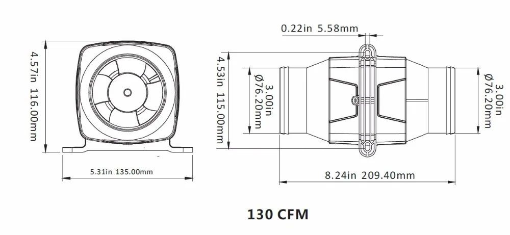 Вентилятор постоянного тока 12 В 3 дюйма используется для комнатной машины яхты