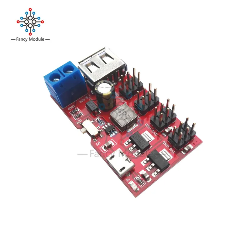 Мини-usb мощность Breakout DC В DC модуль питания Micro USB 5 V до 1,8 V-12 V 1,8 V 3,3 V 5 V 9 V 12 V переключатель для ардуино