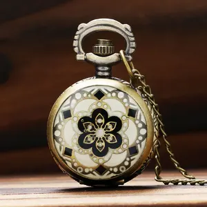 Маленькие Винтажные Ювелирные изделия синего и зеленого цвета, новинка 2014, карманные часы из сплава с механизмом и цветочным узором