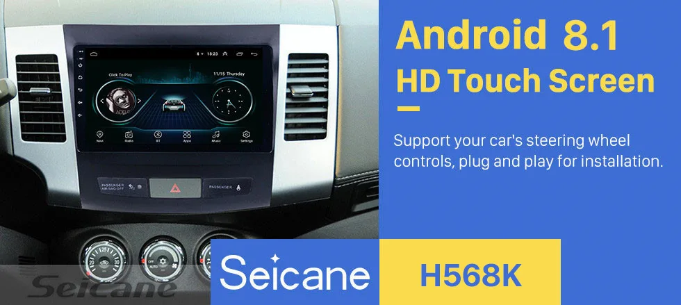 Seicane " Android 8,1 2Din автомобильный gps мультимедийный плеер для MITSUBISHI Outlander 2006 2007- аудио поддержка 1080P радио SWC DVR