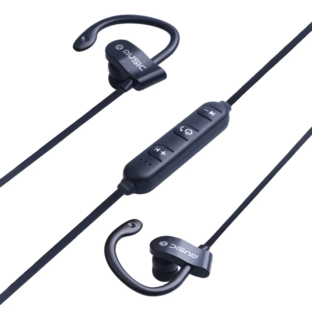 Черный Ушные крючки, гарнитура, беспроводные наушники, Bluetooth, наушники, спортивные, для бега, стерео наушники с микрофоном, для всех телефонов, для huawei, для Xiaomi - Цвет: Черный