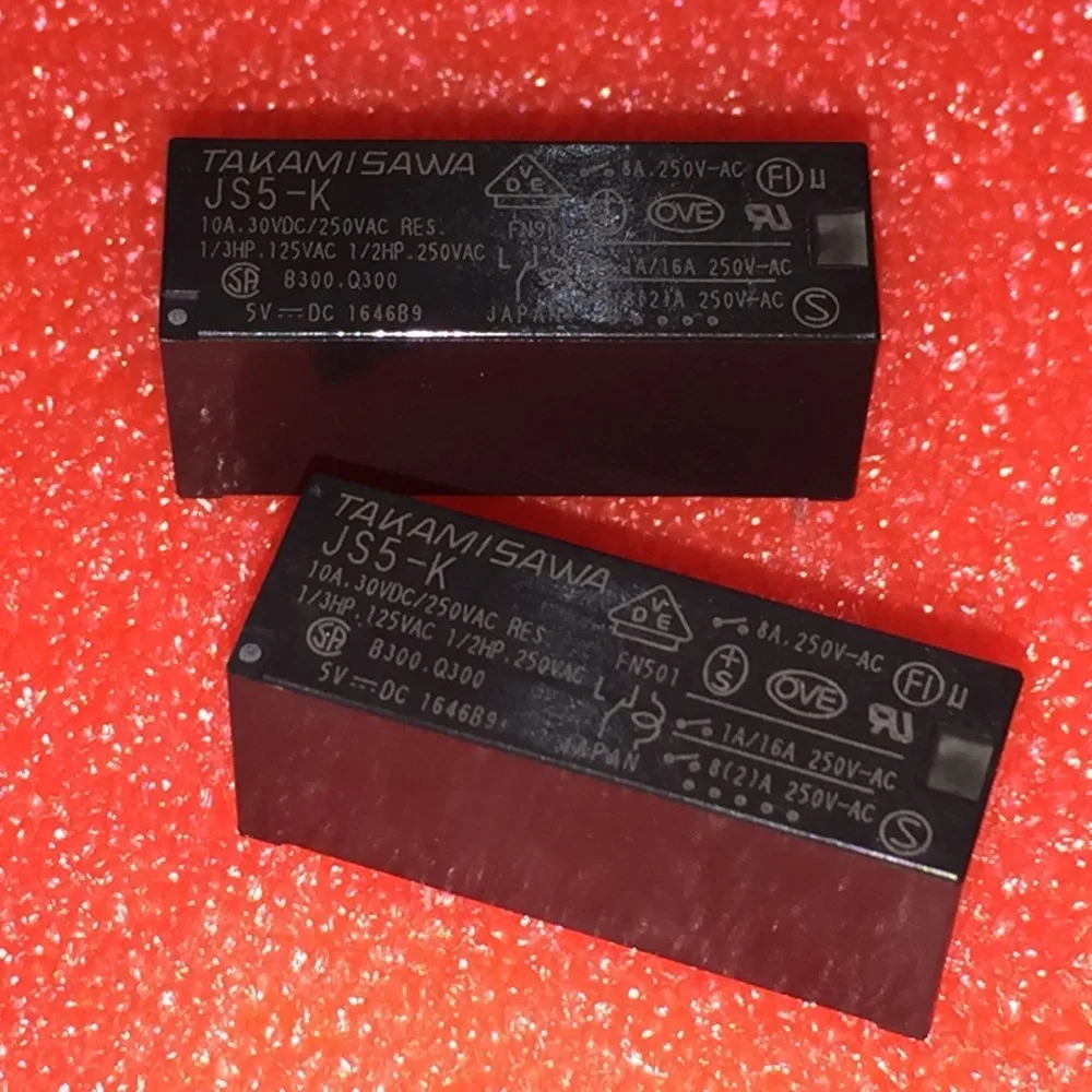 Бесплатная доставка 10 шт. 100% новое оригинальное реле мощности TAKAMISAWA JS5 K DC5V 10A 250V
