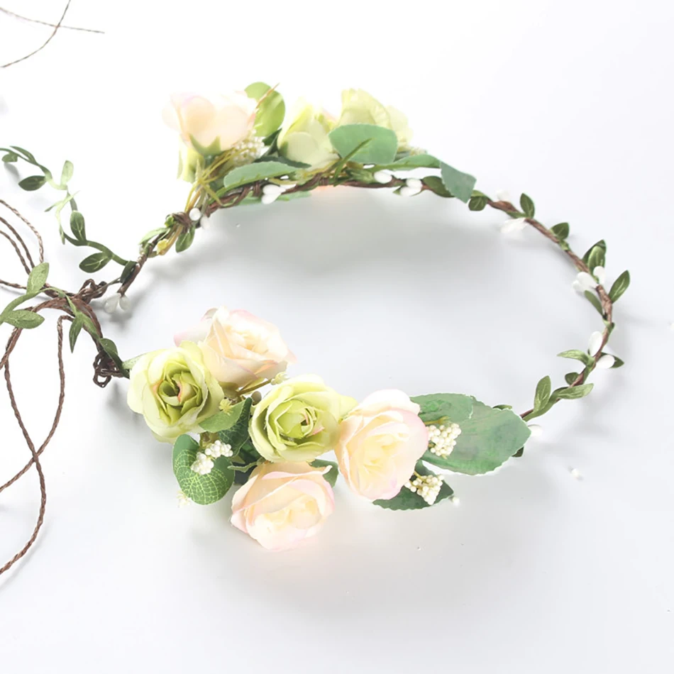 

Fashion Handmade Flower Wreath Headband For Wedding Event Decoration,Wreath Flower Headdress Travel Beach Decor.,Party Supplies