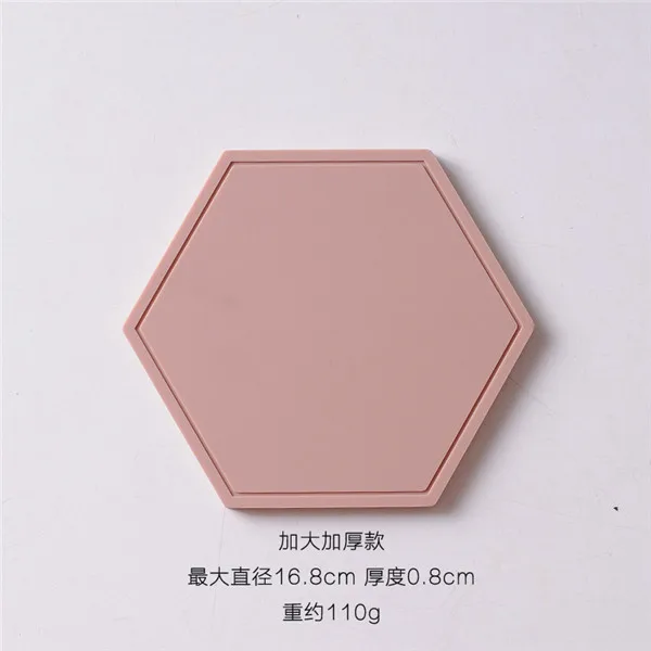 pink Креативные силиконовые подставки противоскользящие термоизолированные чашки коврики шикарные шестигранные полые чашки кружки Pad INS украшение дома 1 шт - Цвет: pink