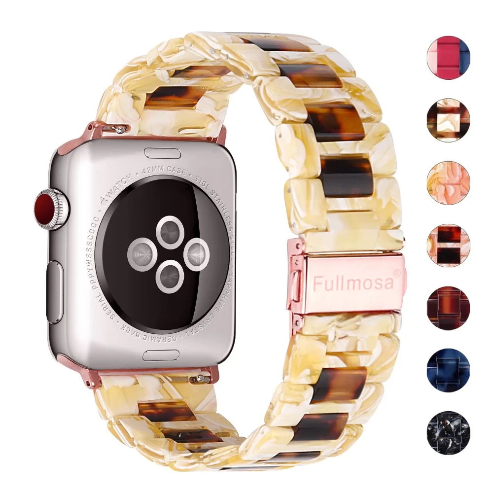 7 цветов Стильный полимерный ремешок, совместимый с Apple Watch 38 мм/40 мм/42 мм/44 мм, Fullmosa яркий полимерный ремешок для iWatch серии 4/3/2
