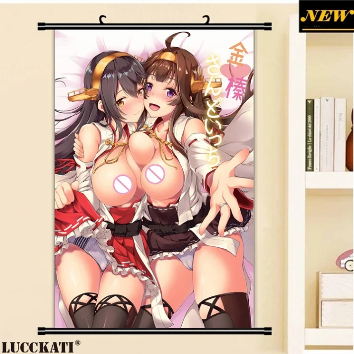 40X60 см Kantai Коллекция kancolle грудь соски сексуальные капусты мультфильм аниме Настенная картина плакат прокрутки холст живопись - Цвет: X