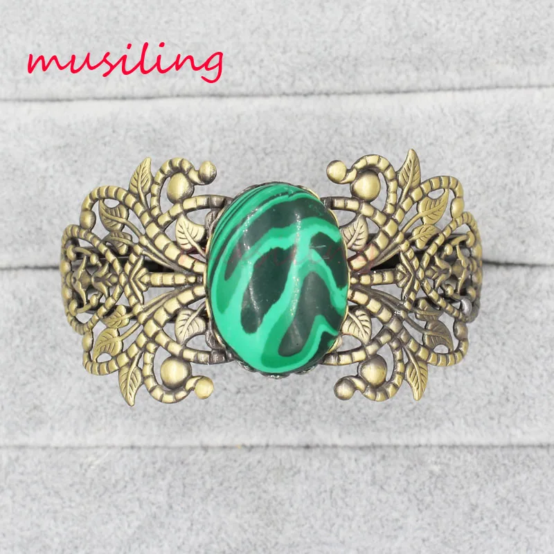 Musiling Jewelry винтажные бронзовые браслеты Малахитовый браслет украшения Западная