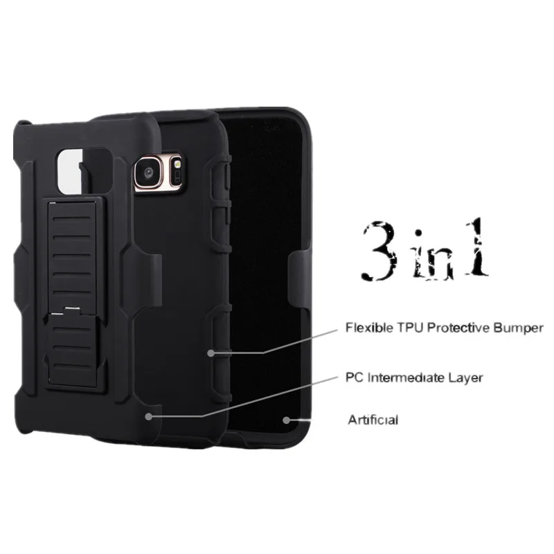 For Samsung Galaxy A5 2017 Case 3 in 1 Belt Clip Stand Armor 2016 S7 Edge S6 S5 J5 J3 Note 5 Shockproof |