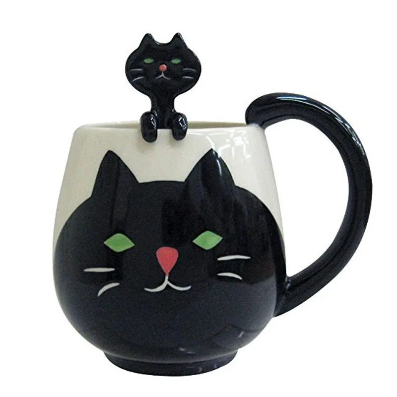 Mini cat YEFINE фирменные чашки для чая с милыми животными, керамические чашки и кружки, кофейная кружка с рисунком кота, свиньи, медведя, лягушки, панды, посуда для напитков, Прямая поставка - Цвет: Mini cat