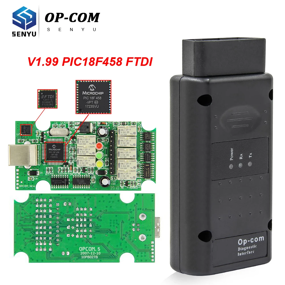 Автомобильный сканер для Opel OPCOM 1 99 PIC18F458 FTDI FT232RQ OBD OBD2 CAN шина автомобильный